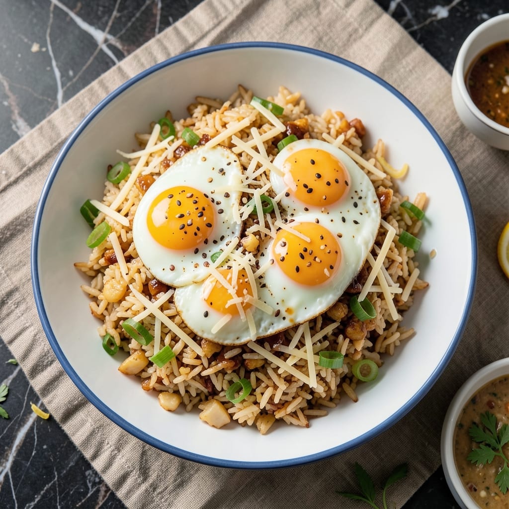American Style Fried Rice Recipe: Cheesy Scrambled Egg Crunch in One Pan