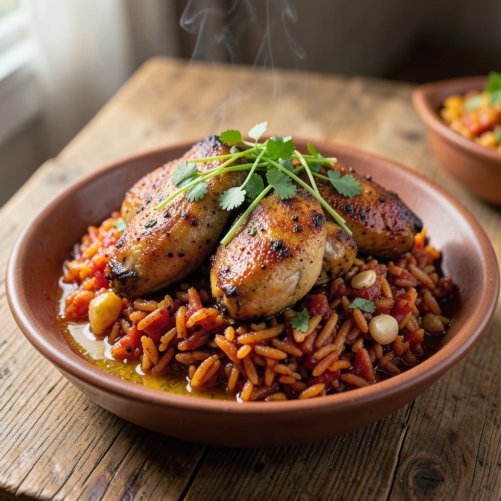 African Jollof Rice and Chicken Recipe: Spice-Infused One-Pot Feast