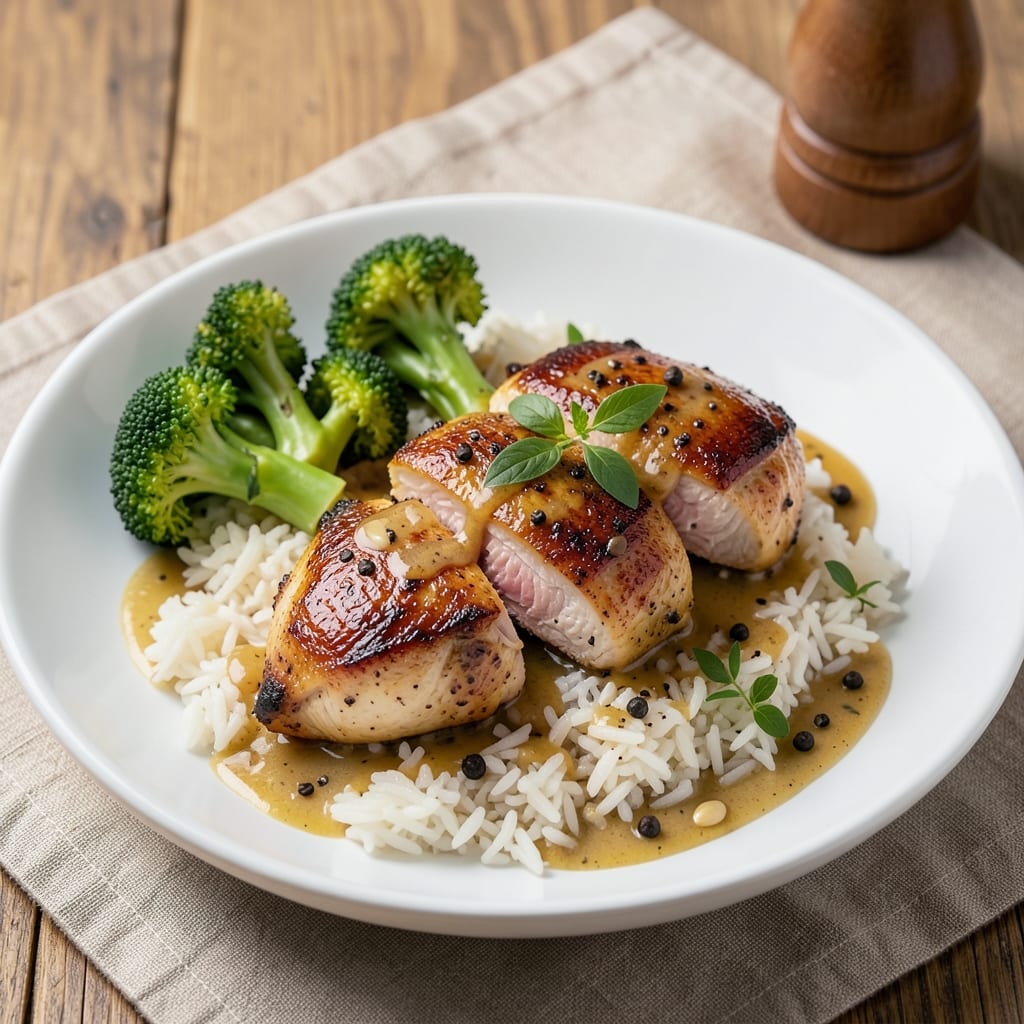 5 Ingredient Chicken and Broccoli Recipe with Rice: Savory Garlic Butter Magic in 20 Minutes
