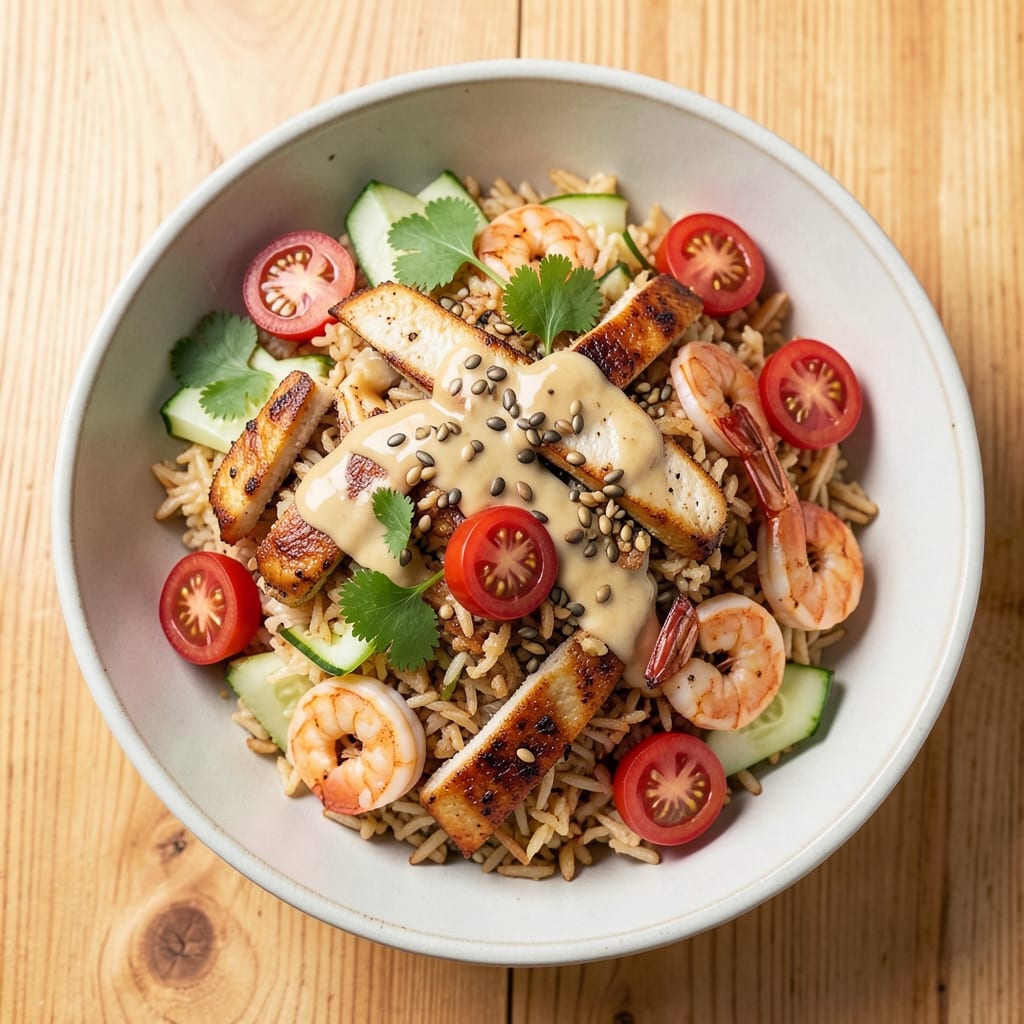 Asian Crispy Rice Salad Recipe: Crunchy Edges and Tangy Peanut Dressing