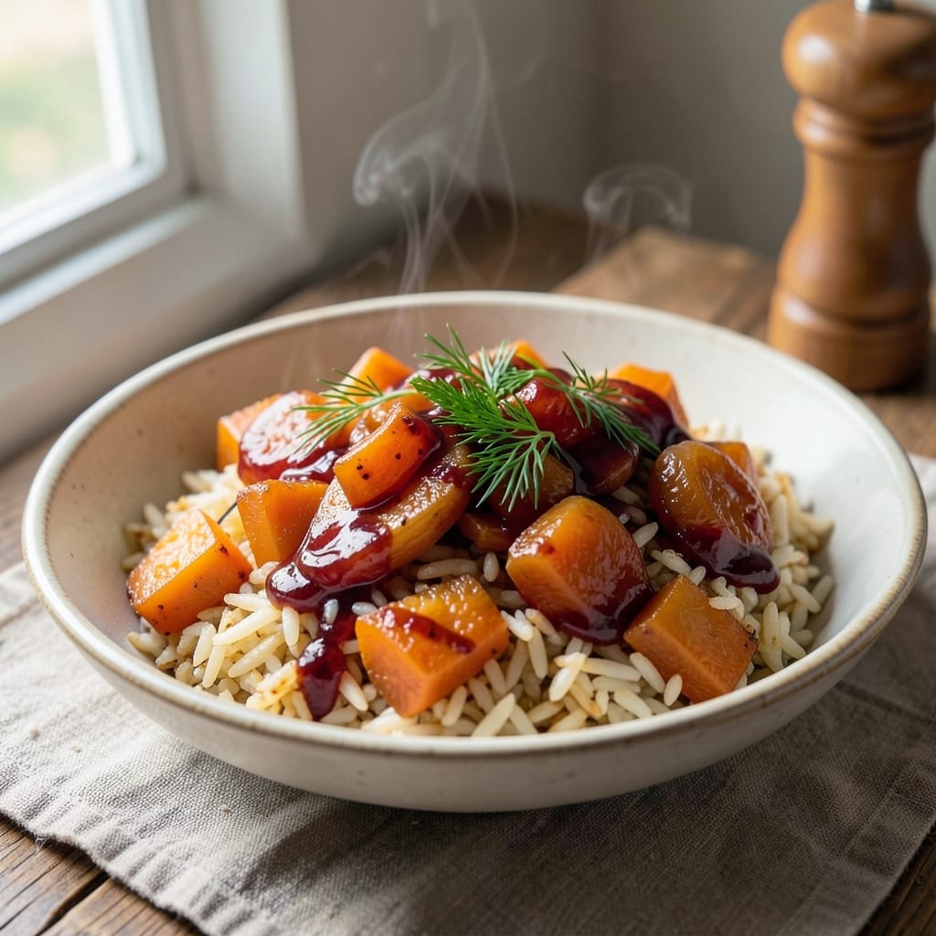 Armenian Pumpkin Rice Recipe: Spiced Dried Fruit and Herb Infusion