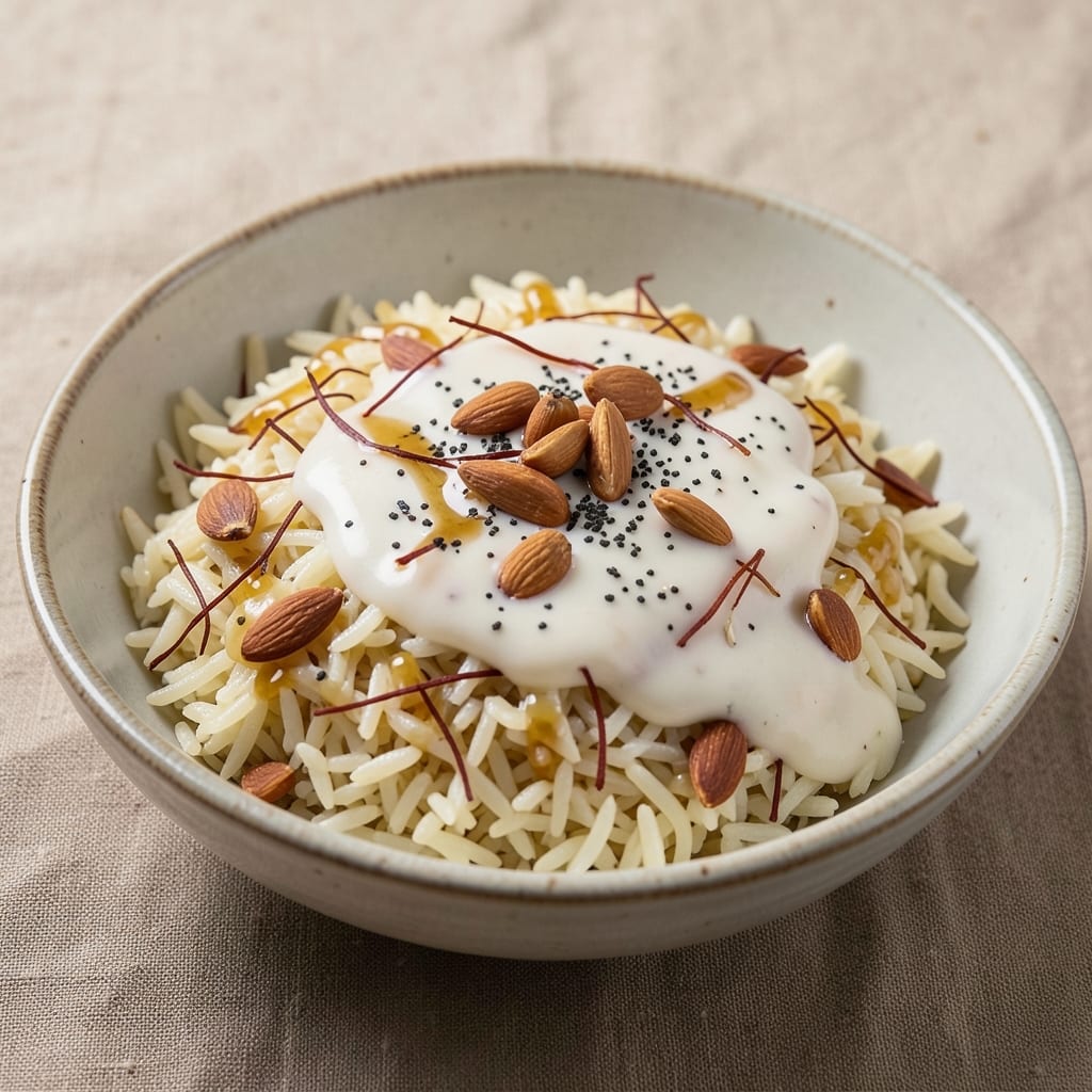 Almond Milk Rice Recipe: Fragrant Saffron and Toasted Almond Crunch Fusion
