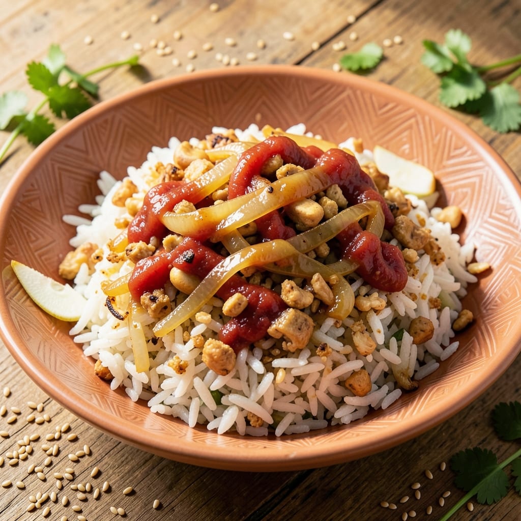 African Fried Rice Recipe: Spicy Peanut Butter and Tomato Heat