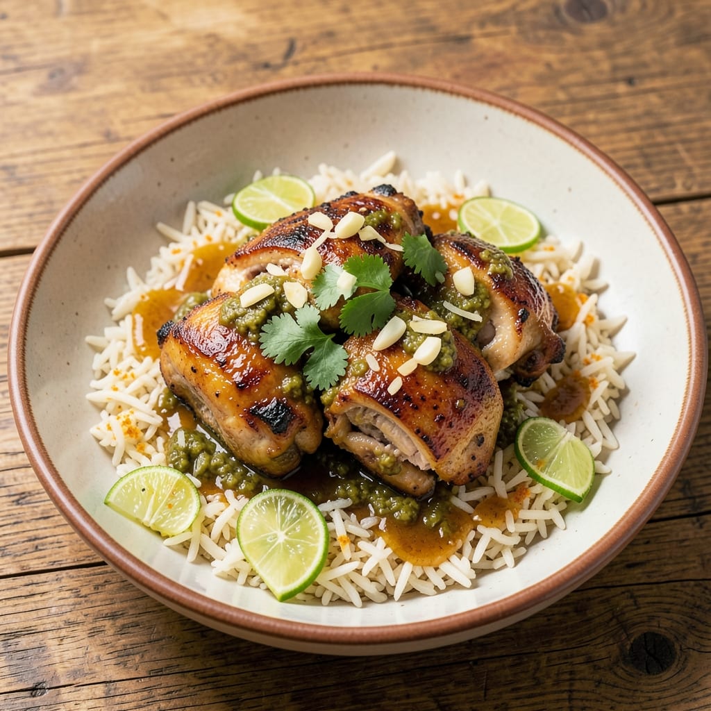 Amba Chicken And Rice Recipe: Tamarind-Tinged Tang and Toasted Spice Crunch