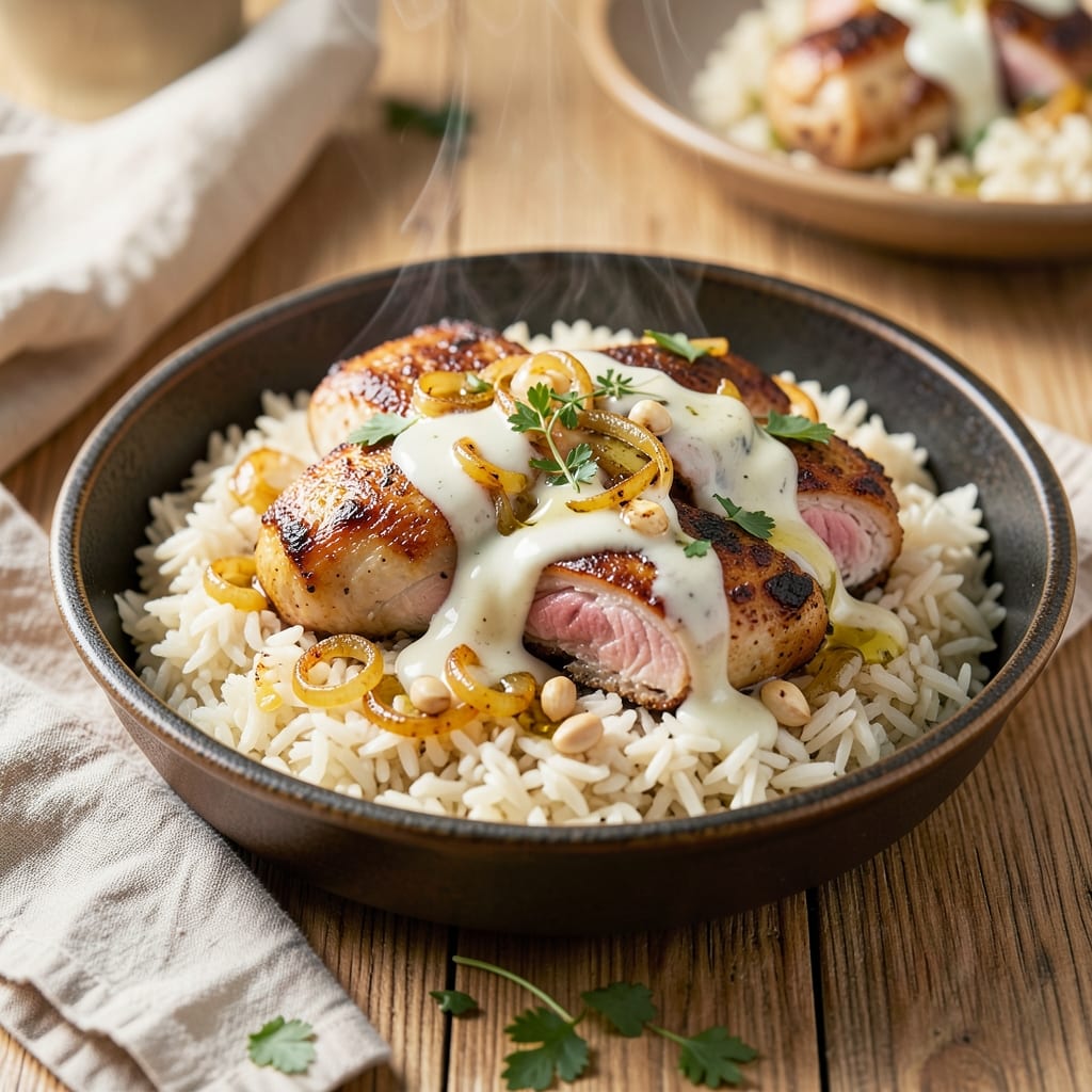 15-Minute Chicken and Rice Recipe: Sizzling Pan Sauce Magic