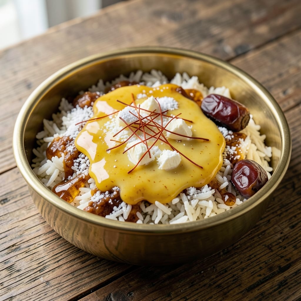 Arabic Sweet Rice Recipe: Saffron-Infused Crunch With Toasted Almonds