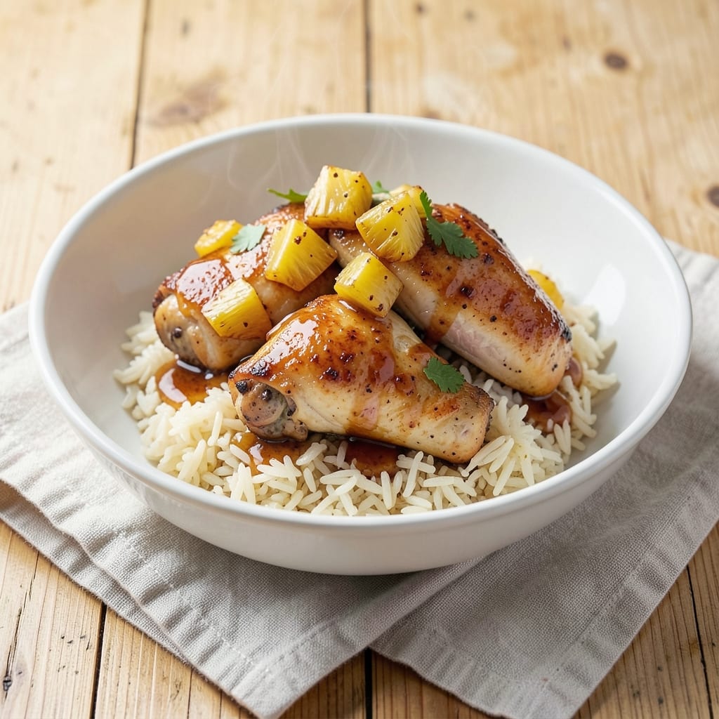Air Fryer Pineapple Chicken and Rice Recipe: Tropical Crispy-Baked Fusion in 30 Minutes